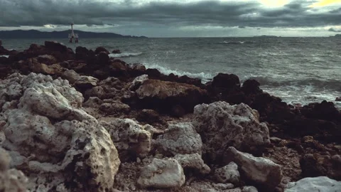 Rocky coastline Stock Footage 132425985