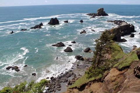 Rocky Coastline on Ocean Stock Photos
