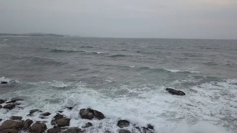 Rocky coastline view Stock Footage 118247915