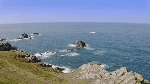 Rocky Cornwall coast Stock Footage 124306249