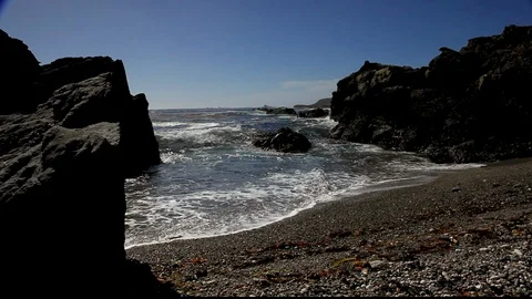 Rocky Cove Waves Stock Footage 104613649