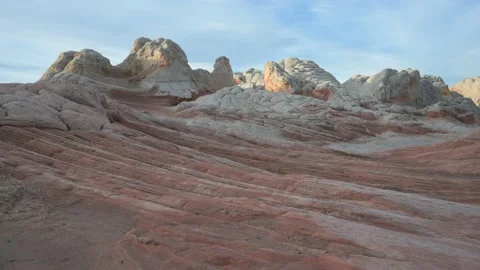 Rocky desert geological structure with cloudy sky timelpase Stock Footage 169260186