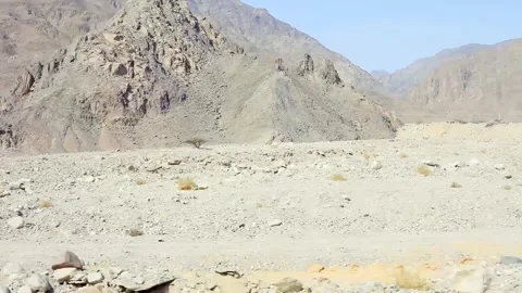 Rocky desert mountain landscape with arid terrain Stock Footage 332015196