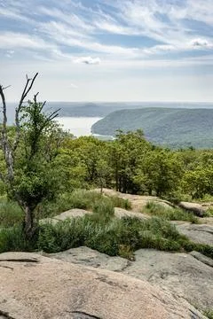 From a rocky, elevated perch in Bear Mountain State Park Stock Photos