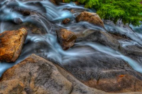 Rocky falls in high dynamic range Stock Photos