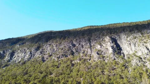 Rocky flat mountain wall in the Alps Stock Footage 150070394
