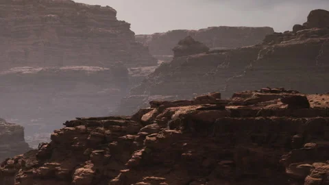 Rocky landscape with cliffs and mountains during the day in a desert area Stock Footage 345064018