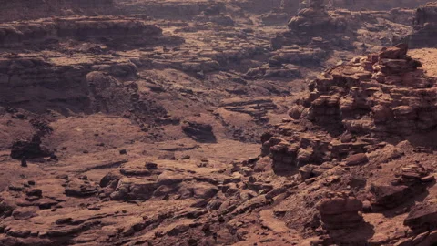 Rocky landscape in a desert area during daytime hours Stock Footage 345064271