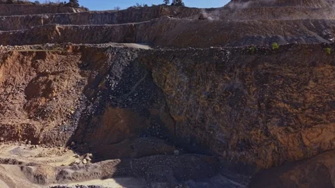 Rocky landscape at a mining site during daytime 動画素材 343124409