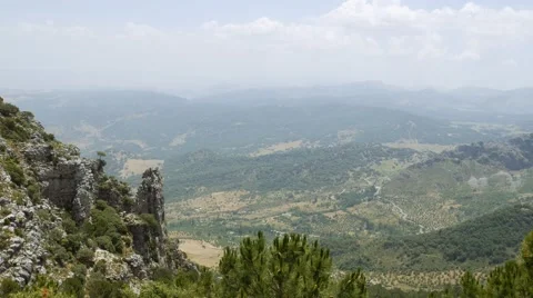Rocky landscape panoramic background Stock Footage 67552761