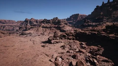 Rocky Landscape With Sky Background 스톡 일러스트
