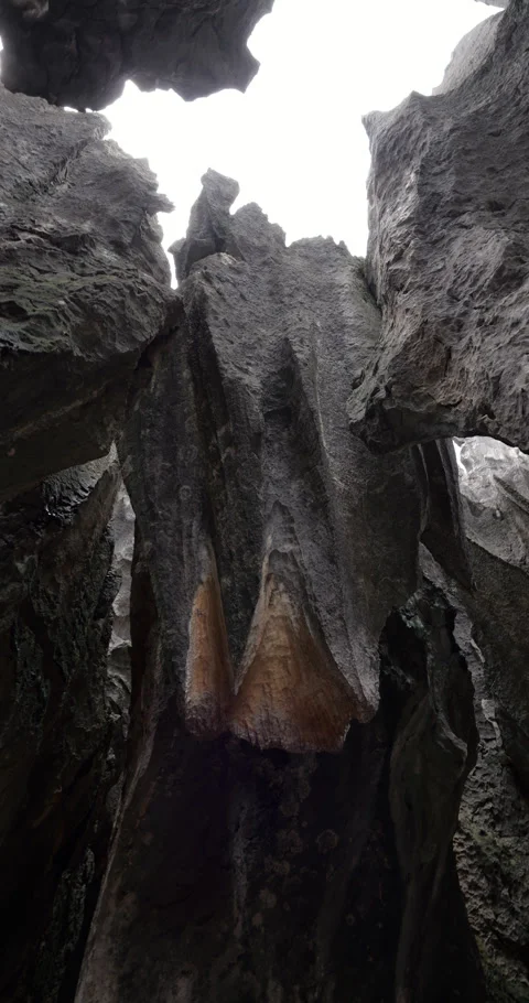 Rocky limestone karst formations in Shilin Stone Forest Park Vídeos de archivo 329596648