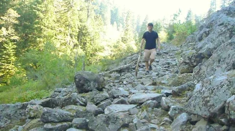 Rocky Mountain Hike 2 Stock Footage 12028361