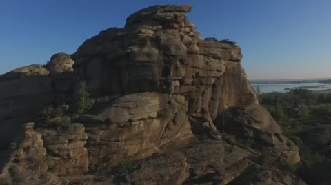 Rocky mountain on the lake Stock Footage 58090957