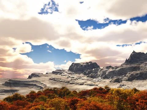 Rocky mountain landscape Stock Illustration