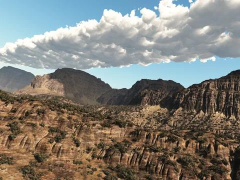Rocky mountain landscape Illustrazione stock
