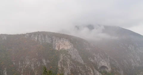 Rocky Mountain, mist and clouds Stock Footage 216746899