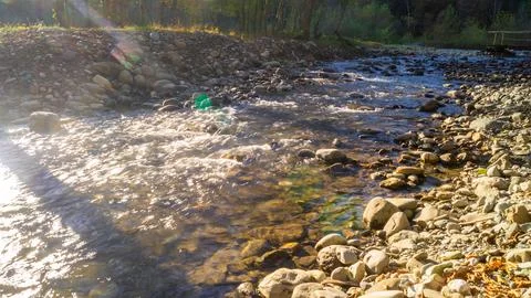 Rocky mountain river in the forest Stock Photos