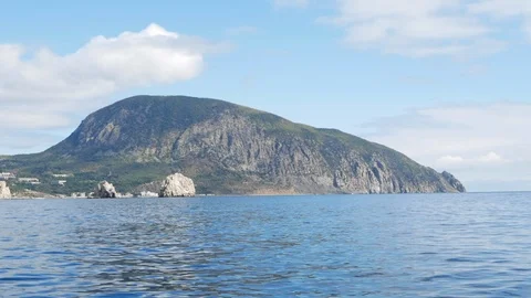 Rocky Mountain At Sea Stock Footage 121583006