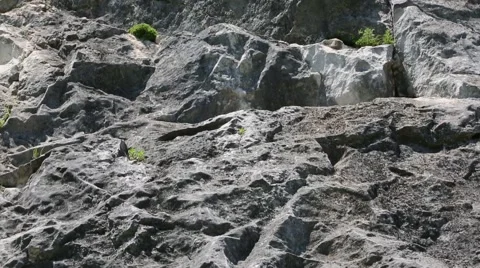 Rocky mountain slope suitable for training climbers Stock Footage 52879316