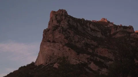 Rocky mountain at sunset Stock Footage 71716149