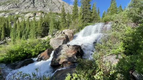 Rocky Mountain Waterfall Stock Footage 201037298