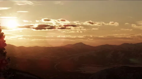 Rocky Mountain Winter Sunset 스톡 동영상 51508415