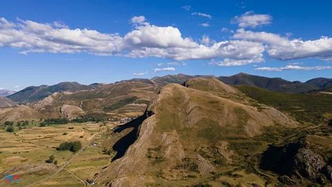 Rocky mountains from drone view. Stock Photos