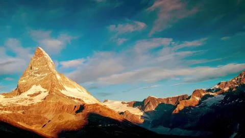 Rocky mountains with sharp peaks Stock Photos