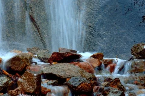 Rocky mountains stream Stock Photos