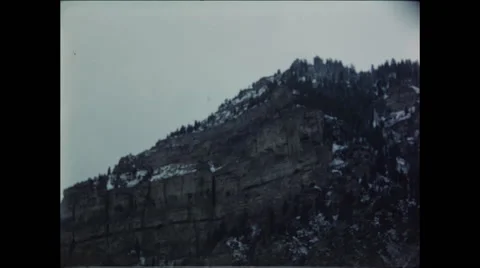 Rocky Mountaintop Dusted with Snow Video stock 47526475