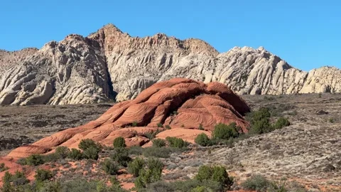 Rocky multi colored landscape of Snow Canyon State Park Vidéo 321615754