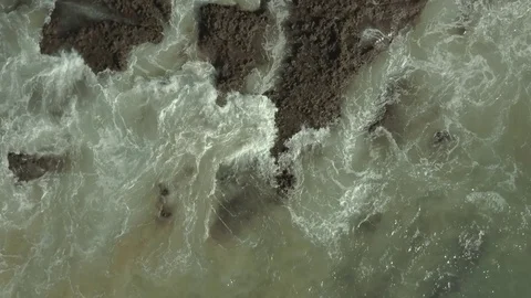 Rocky Ocean Beach From Above. Stock Footage 76255808