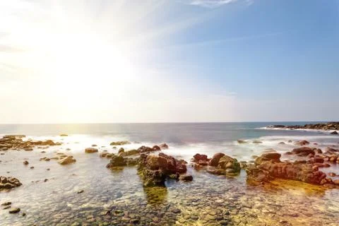 Rocky ocean beach Stock Photos