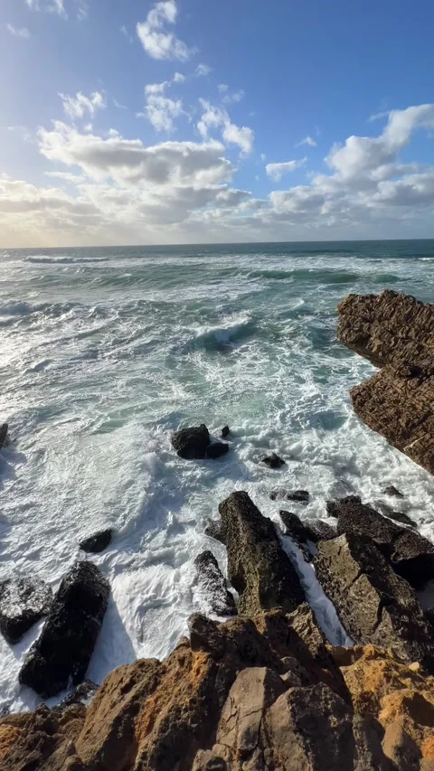 Rocky ocean coast Video stock 234605535