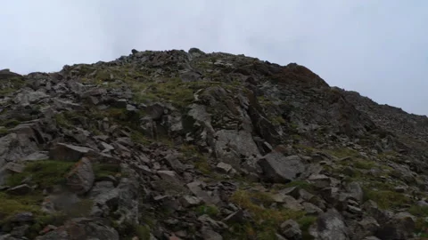 Rocky part of the mountain, view from the cable car Stock Footage 318383053