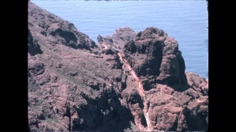 Rocky Pathway Along Cliff Stock Footage 278167441