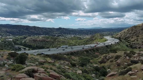 Rocky Peak Freeway Pass M Stock Footage 242040766