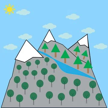 Rocky peaks Stock Illustration
