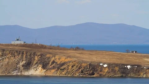 Rocky peninsula on the sky Stock Footage 69791213