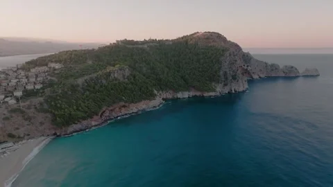 Rocky Peninsula at Sunset Stock Footage 282928211