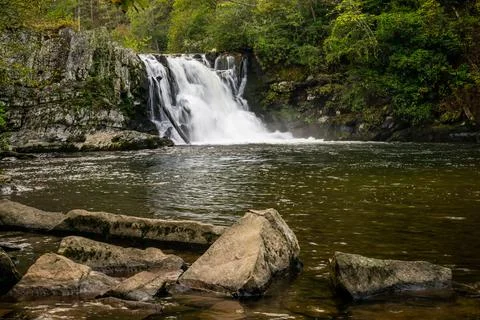 Rocky Pool Below Abrams Falls in Great Smoky Mountains Stock Photos
