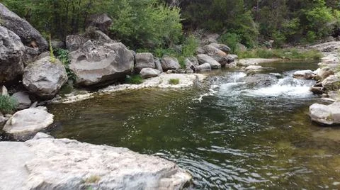 Rocky Pool On River Stock Photos