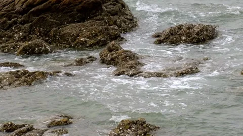 Rocky Reefs and Ocean Surface Seascape Scenic Views Video stock 320828641