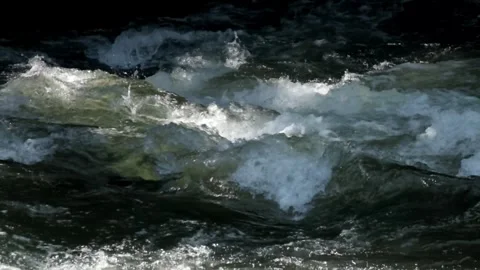 Rocky river cascade with fast and clear water flow Stock Footage 297656712