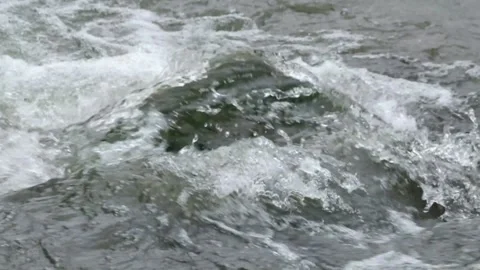 Rocky river flow with clear water in the mountains Stock-Footage 297653550