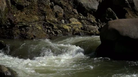 A rocky river flow that still looks natural in the countryside 動画素材 287994651