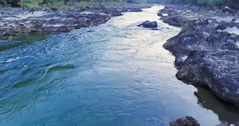 Rocky river pools and clear water in Kostel, Slovenia, Stock Footage 326196472