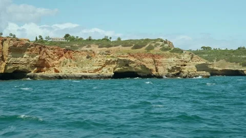 Rocky Sea Cliffs with Ocean Waves – Coastal Landscape in Daylight Stock Footage 309809814
