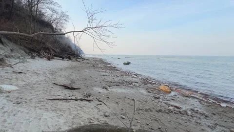 Rocky Sea Edge Viewpoint Concept of Presence and Observation Stock Footage 320949573